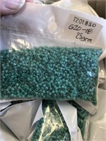 Toho 12/0 cut beads . Green turquoise. 18–25 g