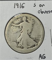 Silver U.S. Walking Liberty Half-Dollar 1918-S AG