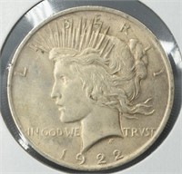 Silver U.S. Peace 1 Dollar 1922 Fine