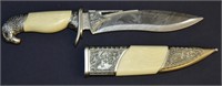 Heavy Eagle Head Knife With Scabbard