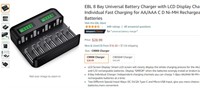 EBL 8 Bay Universal Battery Charger with LCD Disp