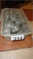 Glass Votive Candle Holders in Plastic Container