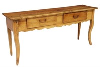 FRENCH PROVINCIAL FRUITWOOD CONSOLE TABLE