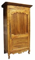 FRENCH PROVINCIAL FRUITWOOD SINGLE-DOOR ARMOIRE
