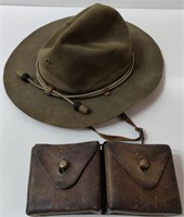1939 Military Hat & Military Pouch