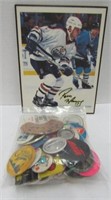 Hockey Plaque & Buttons Lot