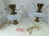 Pair of Hobnail Table Lamps