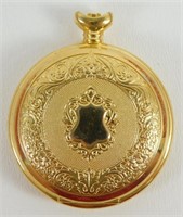 Vintage Shield Floral Flower Gold Pocket Watch