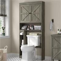 Over The Toilet Storage Cabinet with Barn Doors,