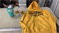 Iowa Hawkeyes sweatshirt small and cups