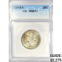1945-S Washington Silver Quarter ICG MS67+