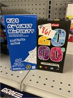 Kids against maturity game and 2000s trivia game
