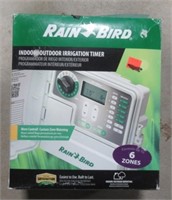 Rain Bird indoor/outdoor 6 zone timer in box.
