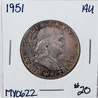 1951  Franklin Half Dollar   AU