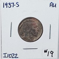 1937-S  Buffalo Nickel   AU