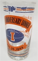 1944 Illini Football Dinner Glass