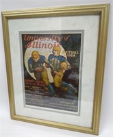 Framed 1928 Illini Football Poster Reproduction