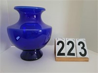 12" Cobalt Blue Pilgrims Glass Vase