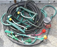 lot of asstd garden hoses, 2 melnor lawn