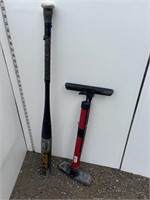 Baseball bat and bicycle pump