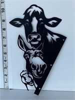 Metal sign- Cow, Donkey, Duck