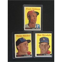 Three 1958 Topps Baseball Hall Of Famers