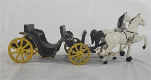 Vintage Cast Iron horse and buggy