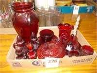 Box of Ruby Glassware
