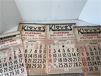 Vintage kloves calendars