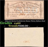 1864 3rd Series Confederate States Thirty Dollars