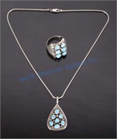 Navajo Sterling & Turquoise Ring & Pendant