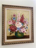 V.B. Wick Oil on Canvas Floral Still Life Painting