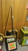 easel with art lot