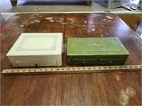 (2) Vintage Stationary Boxes w Old Cards and