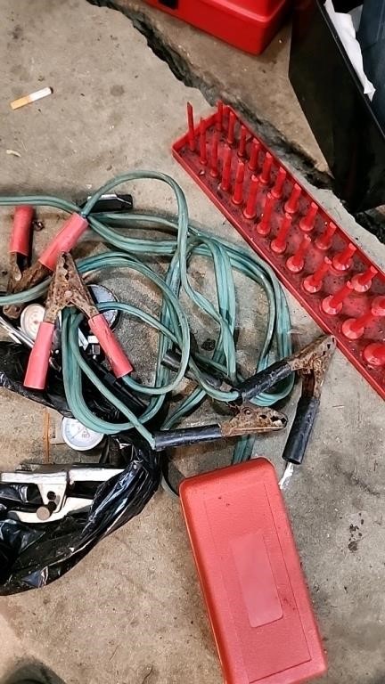 Gauges Organizer booster cable lot