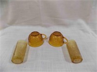 Vintage Tiara Amber Daisy-cups