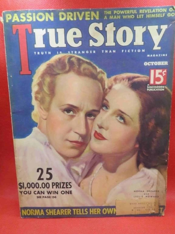 1936 True Story Vintage Gossip Pulp Magazine OLD