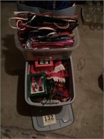 Tote of Christmas items and gift bags