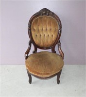 Walnut Victorian Parlor Chair