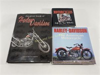 (3) Motorcycle Books: Harley Davidson & More