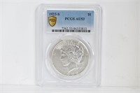 1923 S Peace Silver Dollar AU53