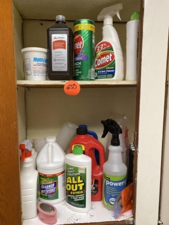 CLEANERS- 2 SHELVES AND MISC