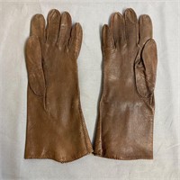 Vintage Small Brown Leather Formal Women's Gloves