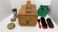 Vintage shoe shine kit w/ accessories