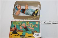 Marx Popeye Rollerskating Tin Toy in Original Box