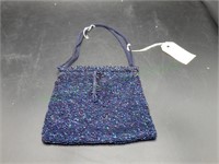 VTG Art Deco dark blue/purple square handbag/purse