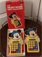 2 vtg mickey mouse calculators 1 in box radio