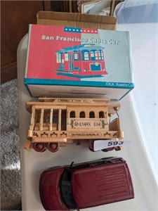 Musical Wooden Cable Car, Van & Other