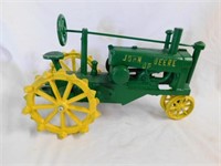 Cast iron John Deere OP farm tractor, 11.5" long