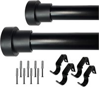 W00000 2pk Black Matte curtain rods 55 to 96 Inch